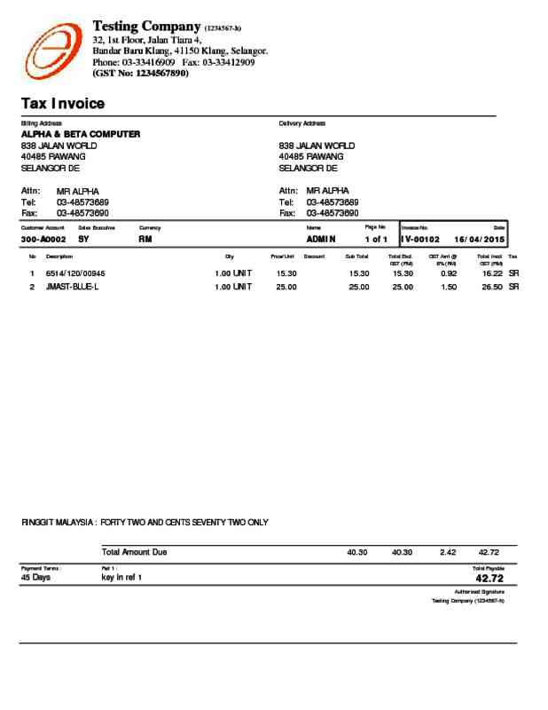 23 Tax Invoice
